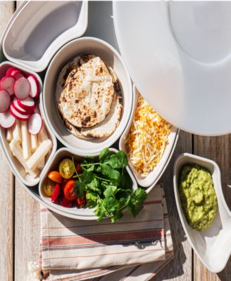 8-Piece Divided Server with Lazy Susan and Lid