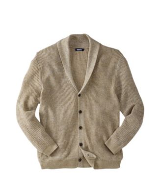 Big & Tall Shaker Knit Shawl-Collar Cardigan Sweater