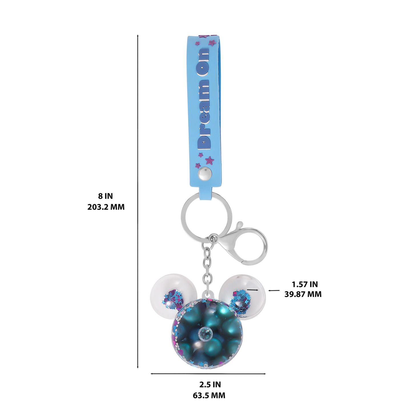 Брелок Disney Mickey Mouse Shaped Blue Liquid Keychain — фото 5