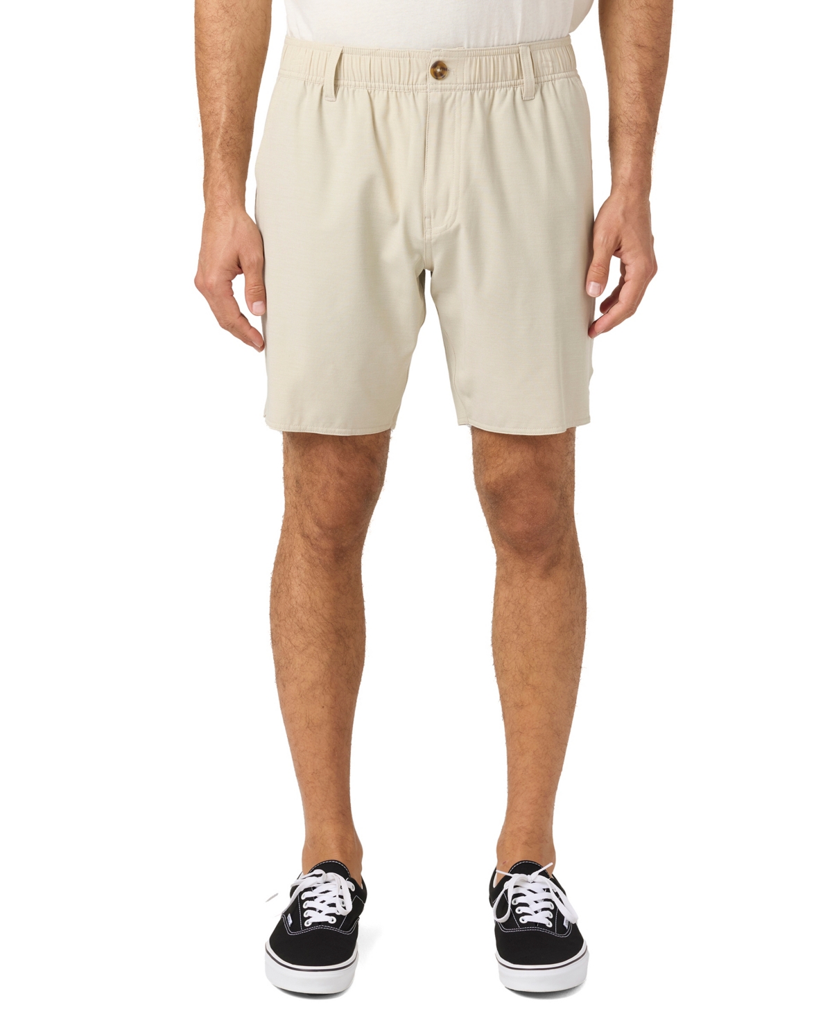 Men's Reserve Light Check Scallop Elastic Waist Shorts - Light khaki