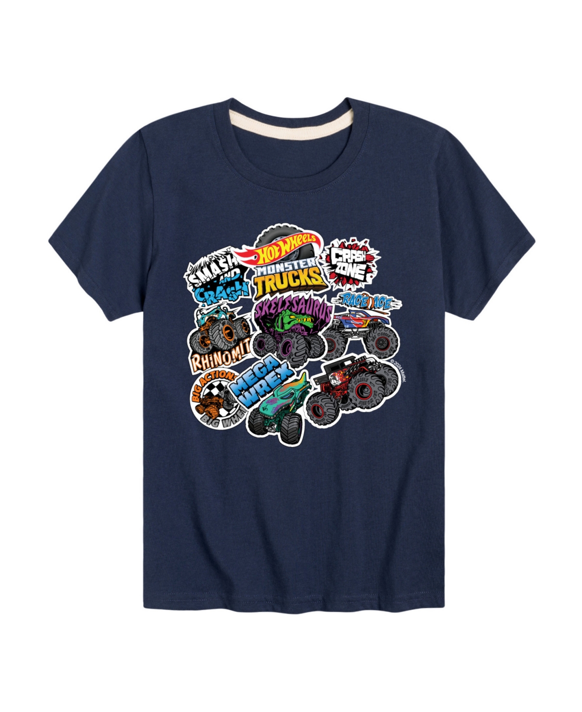 Hybrid Big Boys Hot Wheels Stickers Graphic T-shirt In Blue