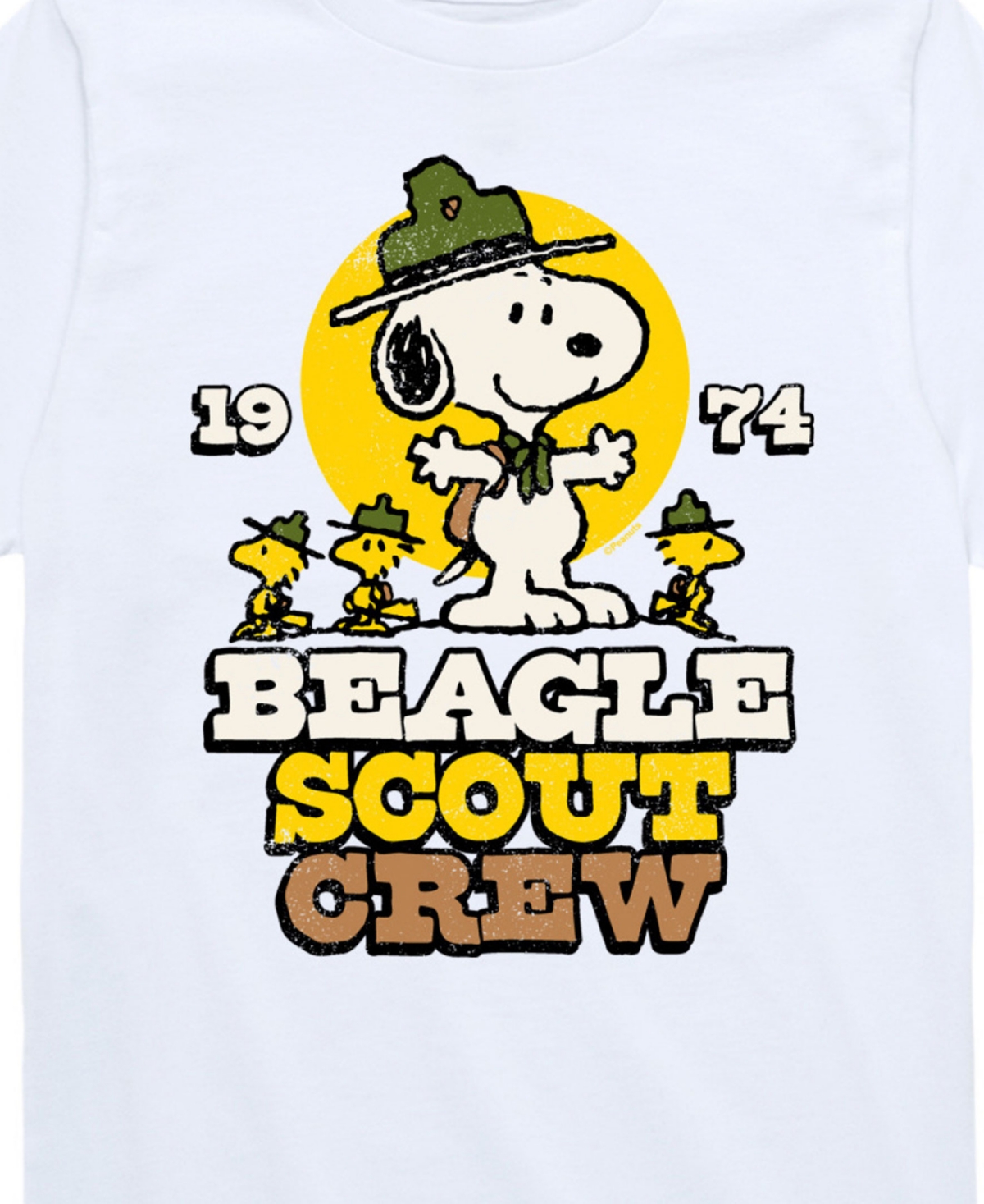 Hybrid Big Boys Peanuts Beagle Scout Crew Graphic T-shirt In White