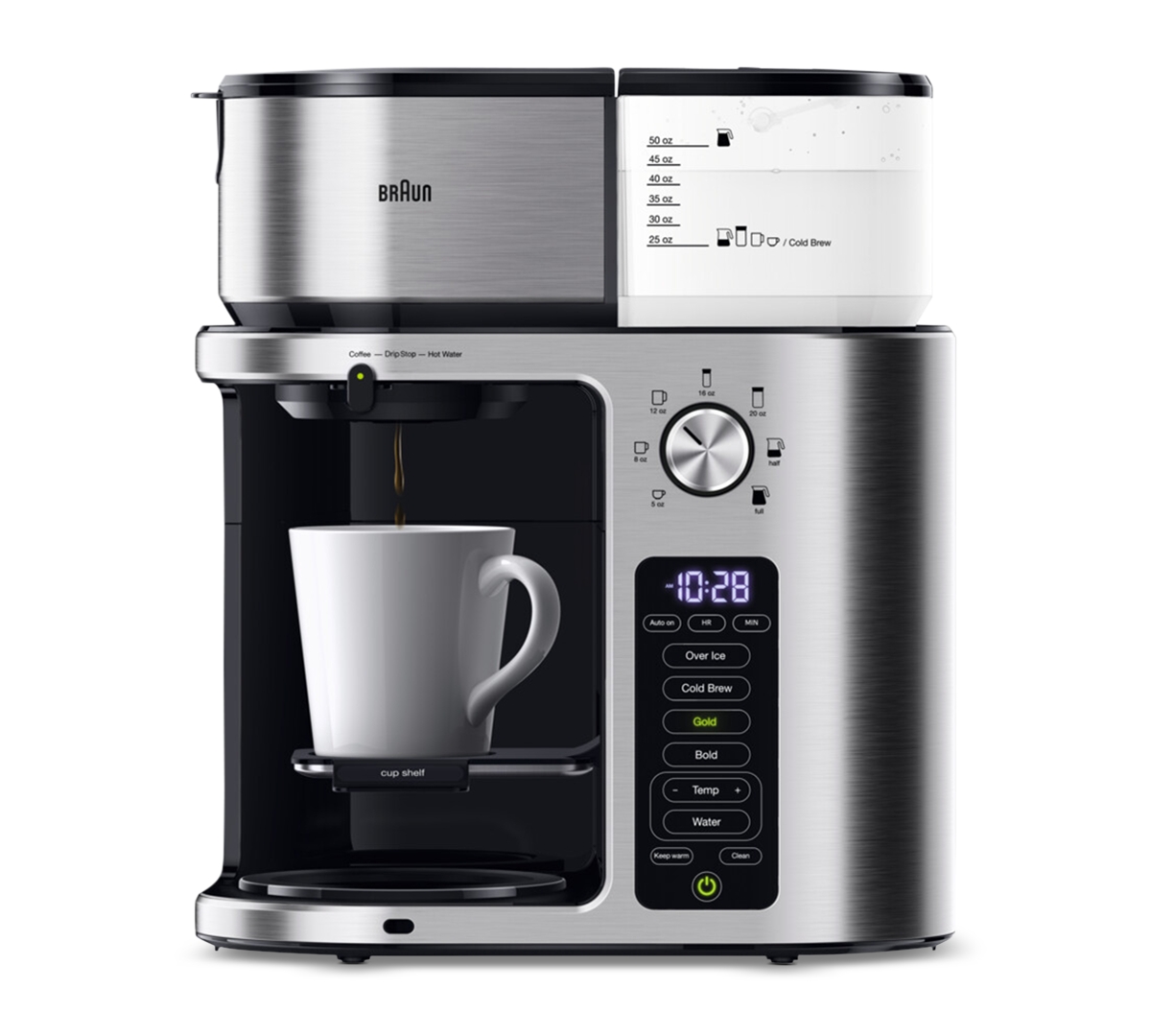 Braun Multiserve Plus 10-cup Pod-free Drip Coffee Maker, Kf9370si