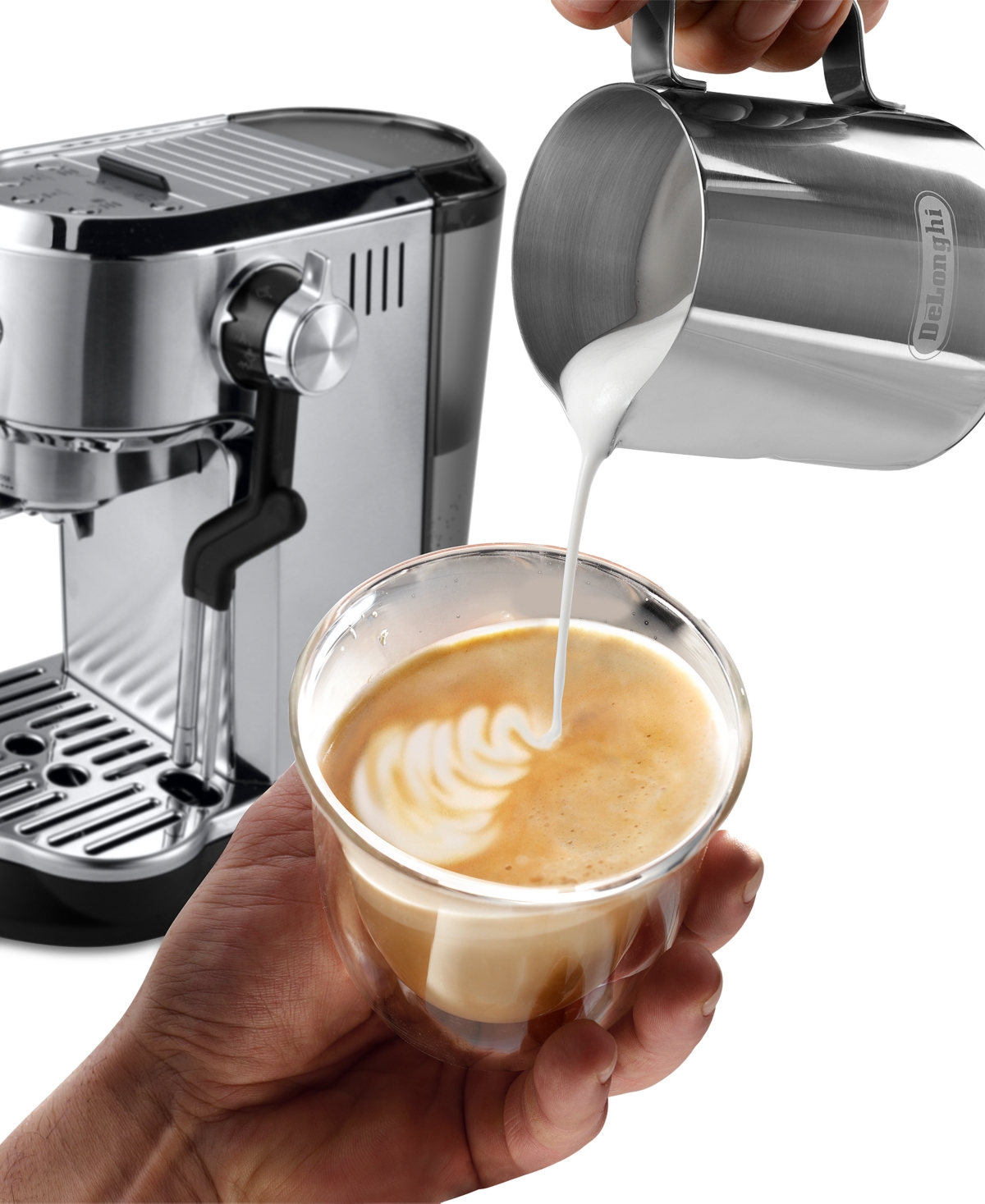 DELONGHI DEDICA MAESTRO PLUS ESPRESSO MACHINE WITH AUTOMATIC STEAM WAND 