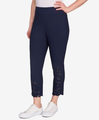 Petite Embroidered Ankle Pants