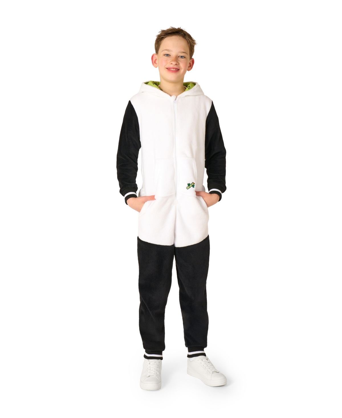 Opposuits Little And Big Boys Panda Onesie In Black,white