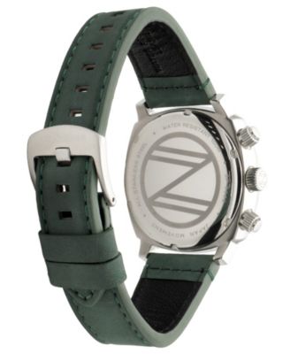Men's Hull Chronograph Green Leather Strap Watch, 42mm