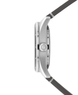 Men's Fleuss Automatic Black Leather Strap Watch, 43mm