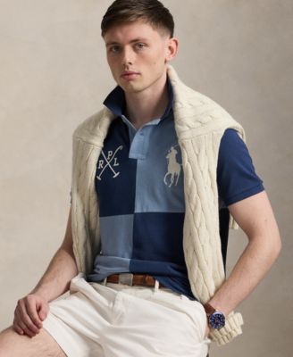 Men's Custom Slim Fit Big Pony Mesh Polo Shirt