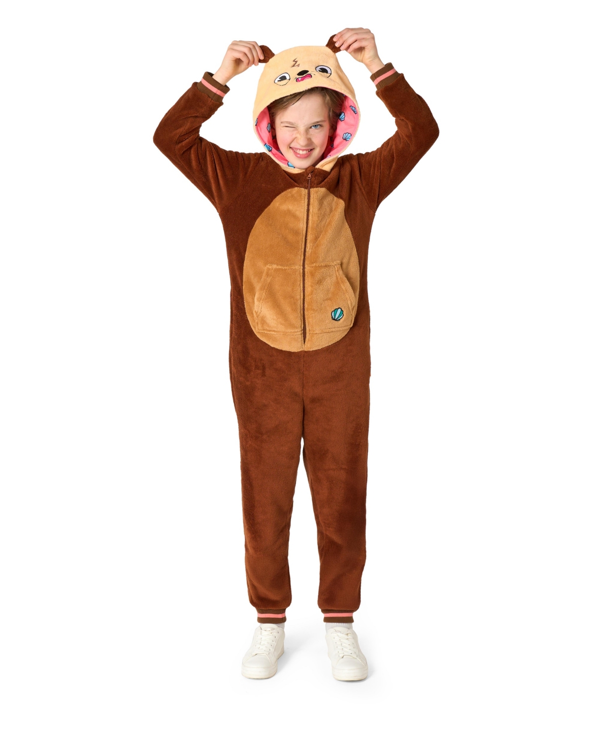 Opposuits Little And Big Boys Otter Onesie In Beige