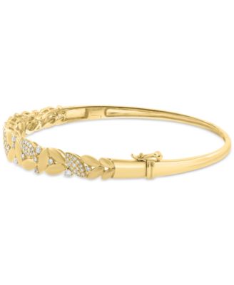 EFFY&reg; Diamond & Polished Navette Cluster Bangle Bracelet (1/2 ct. t.w.) in 14k Gold