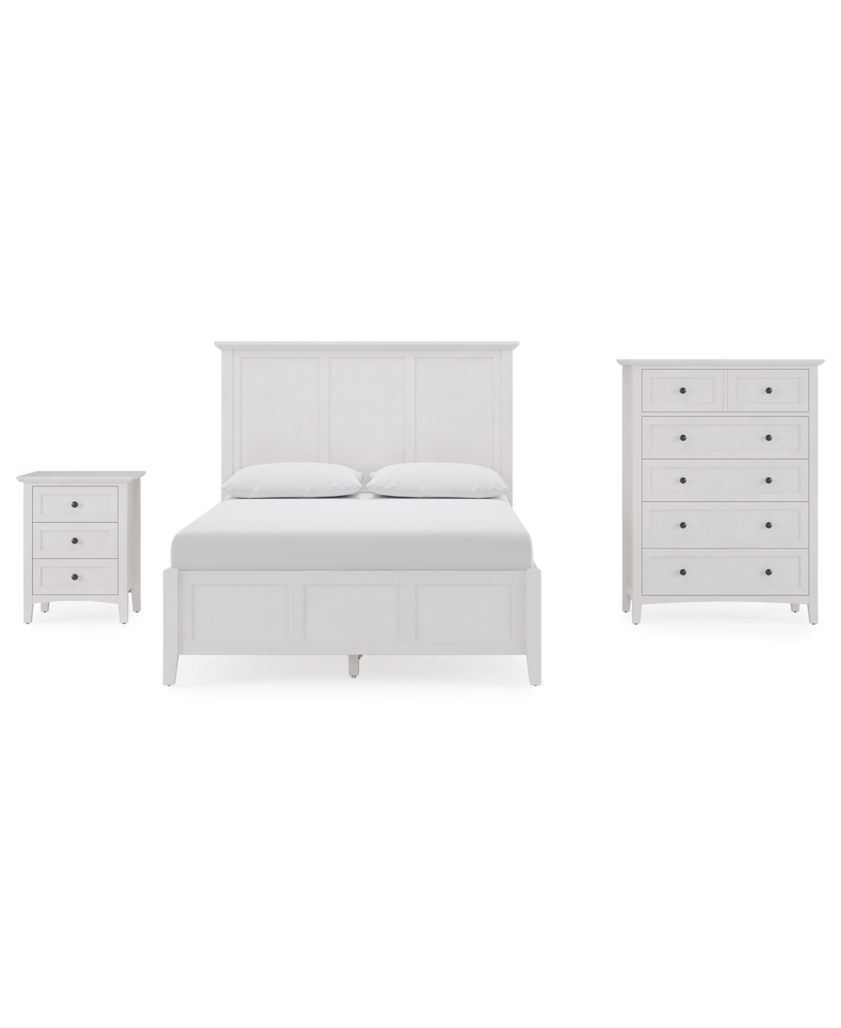 Macy's Hedworth Queen 3-pc. Set (bed, Chest & Nightstand) In White