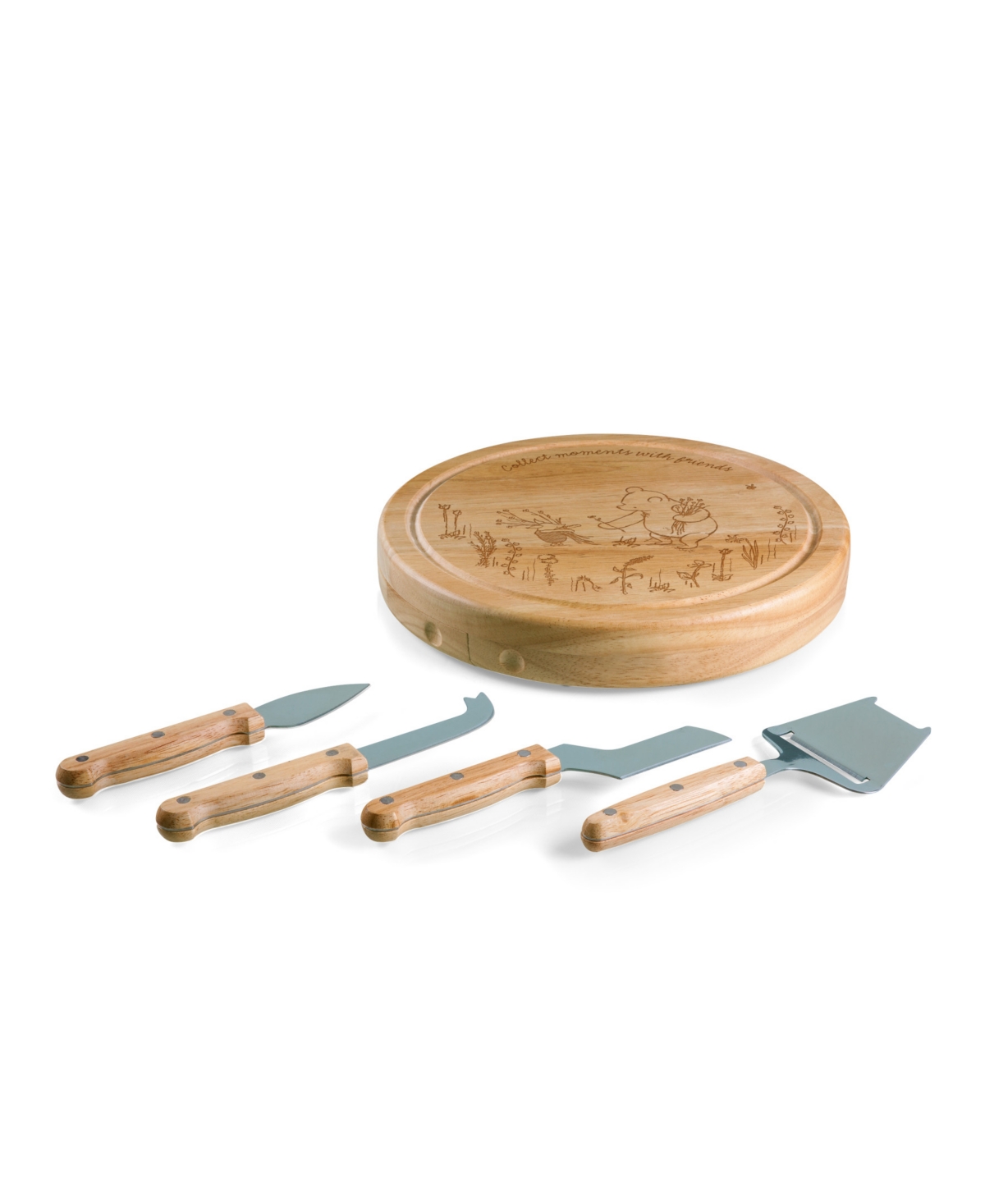 Toscana Disney Winnie The Pooh Circo Cheese Cutting Board Tools, Set Of 5 In Parawood