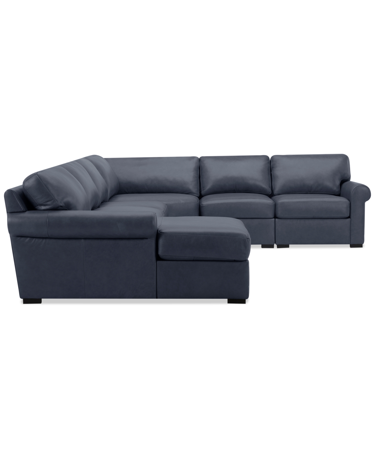 Macy's Radley Roll Arm 152" 5-pc. Leather Wedge Corner Chaise Sectional, Exclusively At