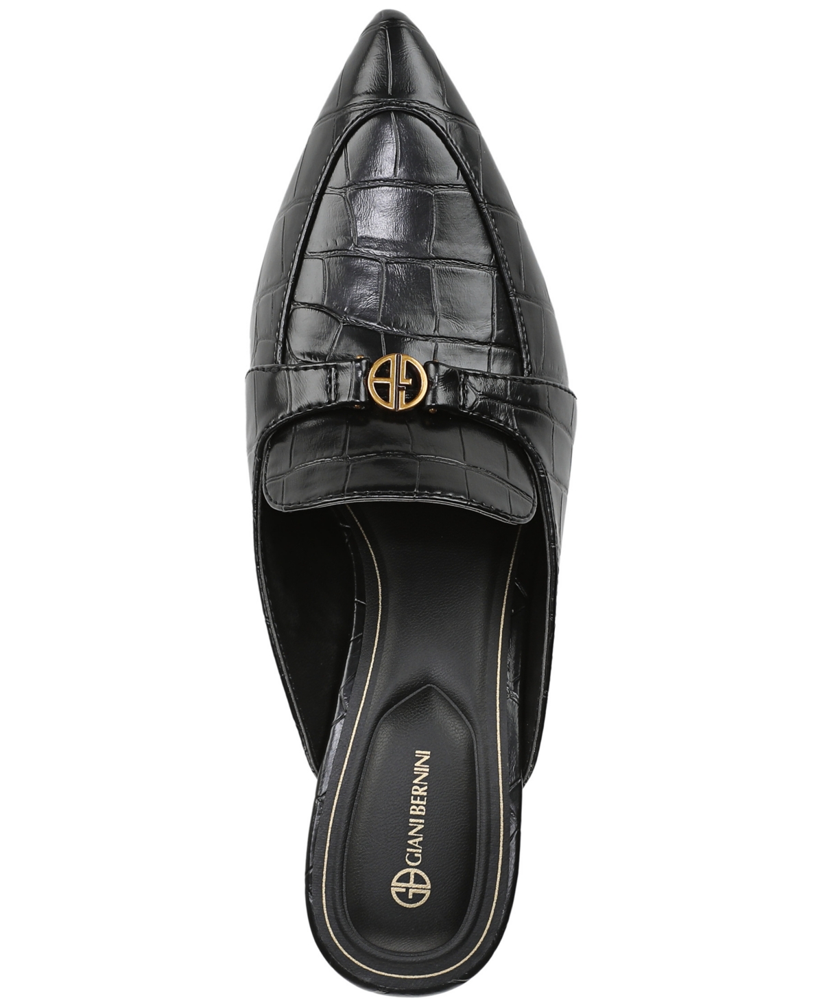 Giani Bernini Women's Britaa Croco Kitten Heel Mules, Created For Macy's In Black
