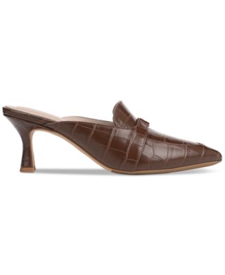 Women's Britaa Croco Kitten Heel Mules, Created for Macy's