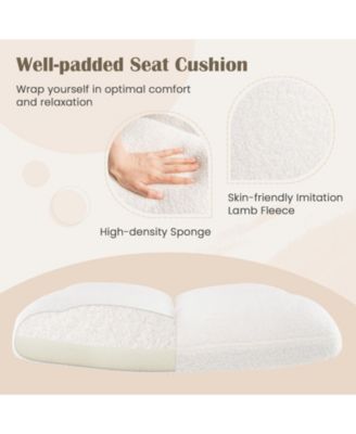 Cross Legged Chair with Wheels with Padded Seat Adjustable Height for Bedroom Study