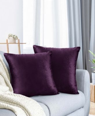 Elegant Velvet Removeable Cover 2-Pack Decorative Pillows, 18" x 18"