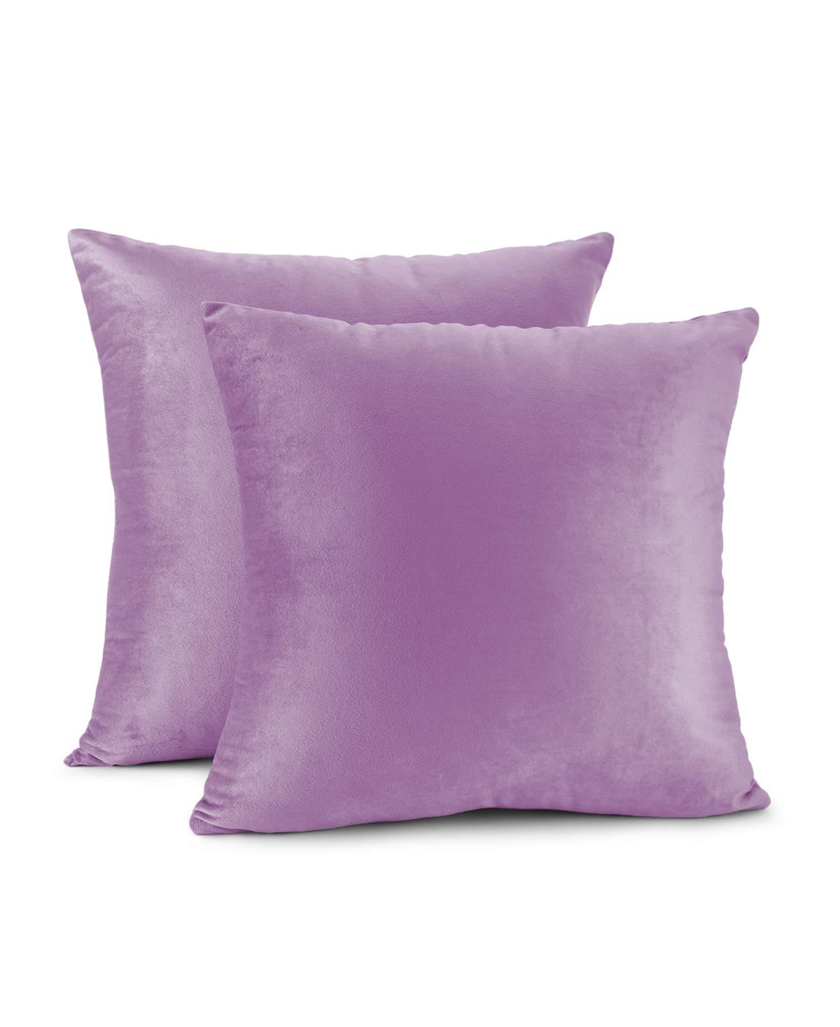 Nestl Elegant 2-pack Velvet Decorative Throw Pillows With Removeable Covers, 18" X 18" In Lavender