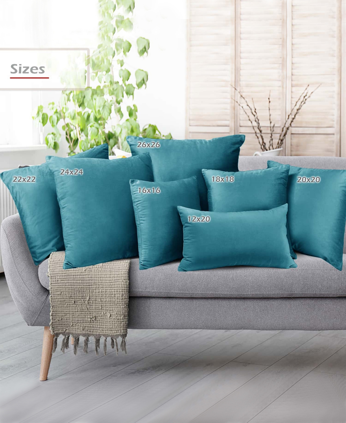 Nestl Elegant 2-pack Velvet Decorative Throw Pillows With Removeable Covers, 20" X 20" In Teal Blue