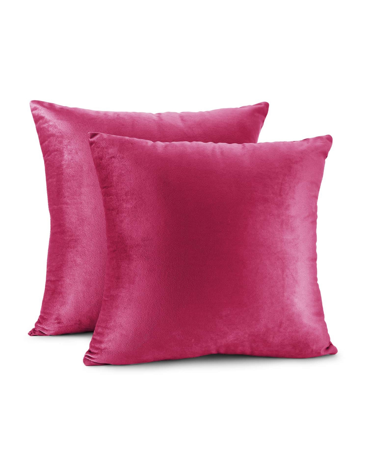 Nestl Elegant 2-pack Velvet Decorative Throw Pillows With Removeable Covers, 24" X 24" In Hot Pink
