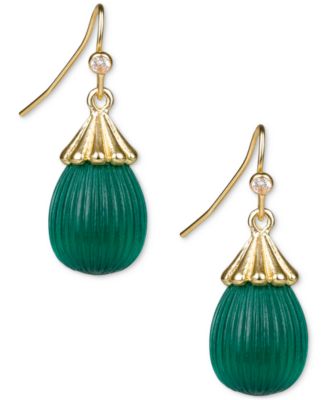 Patricia Nash - Gold-Tone Pav&eacute; & Color Bead Drop Earrings