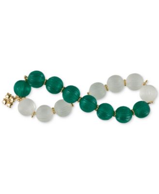 Gold-Tone Mixed Color Bead Stretch Bracelet 