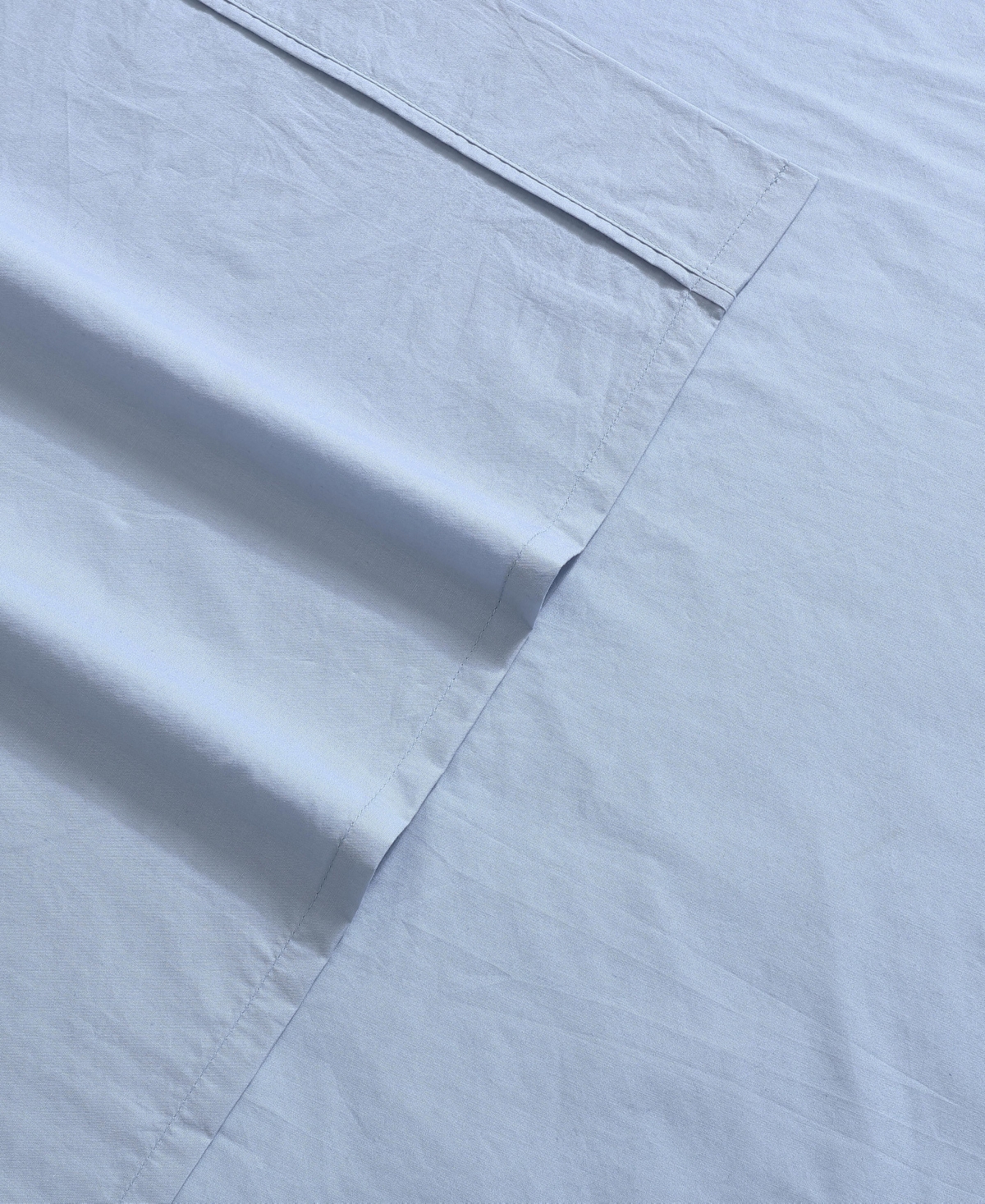 Calvin Klein 200 Thread Count Cotton Percale Twin Sheet Set In Chambray Blue