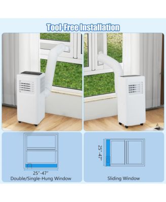 Portable Air Conditioner w/ Remote Control 3-in-1 Portable AC Unit w/ Fan & Dehumidifier