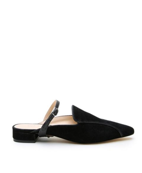 Женские сандалии Alterre Black Suede Twiggy Customizable Pointed Loafer, цвет: Чёрный замшевый