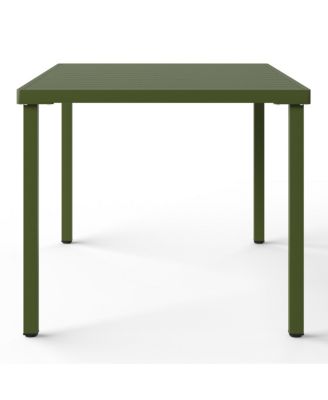 7-Piece Outdoor Metal Patio Dining Table Set With Stackable Patio Chairs