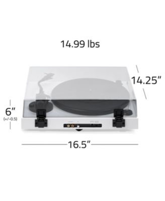 RT82 – Walnut high-fidelity turntable with Ortofon OM10 cartridge, speed control motor & vibration-isolation feet.
