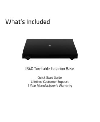 IB40 – Piano black anti-vibration turntable base, wood platform, height-adjustable feet, bubble level, universal fit – sound clarity boost.