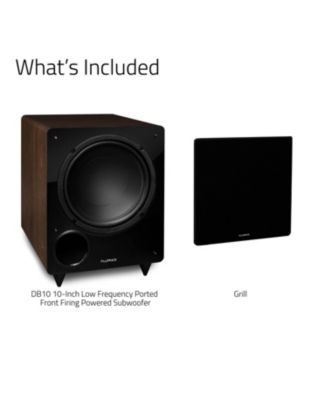 DB10W 10-inch Low Frequency Ported Front Firing Powered Subwoofer for Home Theater & Music (Natural Walnut)