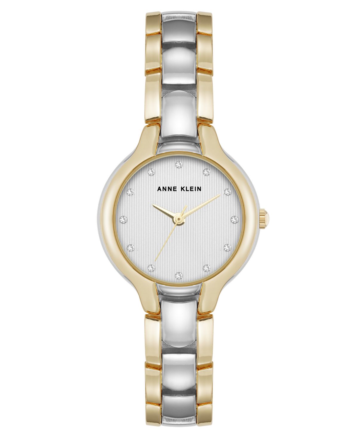 Женские кварцевые часы с двухцветным металлическим сплавом и украшенным кристаллами циферблатом, 28 мм