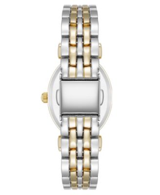 Women's Quartz Oval Roman Numeral Two-Tone Metal Alloy Watch, 25mm