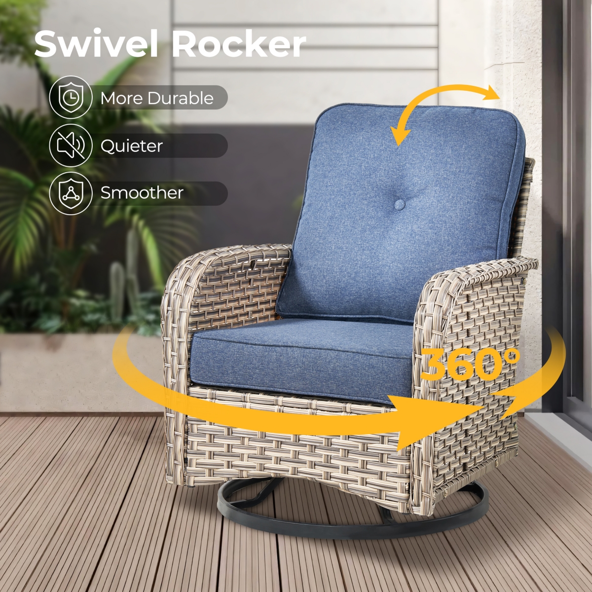 Xizzi 13 Piece Outdoor Patio Furniture Sets with Fire Pit Table,All Weather Wicker Sectional Sofa Extra Deep Swivel Chairs and Solar Powere