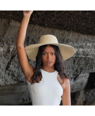 Rianna Palm Straw Hats in Natural Beige