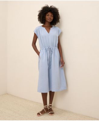 Pact Women's Organic Cotton Coastal Double Gauze Tie Waist Midi