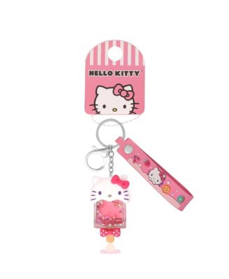 Ice Cream Keychain with Glitter Charm and Pink Strap