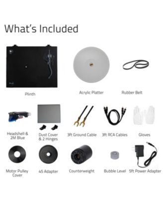 RT85 High-Fidelity Vinyl Turntable with Ortofon 2M Blue Cartridge, Acrylic Platter, Speed Control, and Vibration Isolation