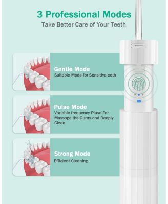 Portable Water Flosser - 4 Nozzle Types, 3 Modes, IPX7 Waterproof, 1100mAh Battery, Essential for Travel Oral Care