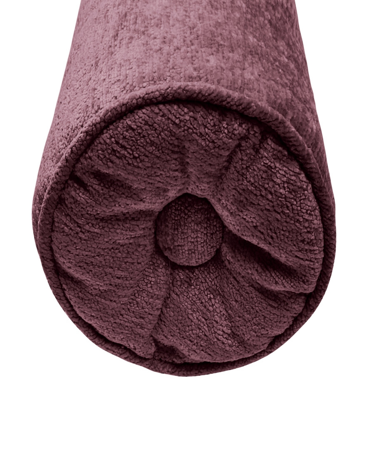 Ediehome Delmonico Chenille Lumbar Neck Roll Decorative Pillow, 7"x18" In Purple