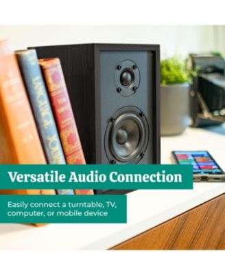 Berkeley 2.0 Stereo Powered Bookshelf Speakers with Built-in Amplifier, 3" Drivers, Bluetooth 5, RCA/Aux