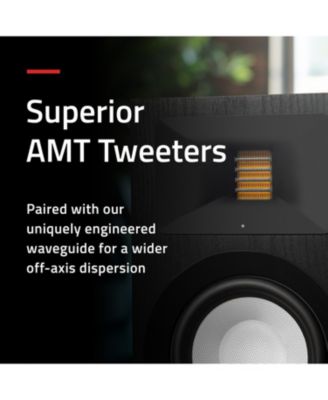 Ri71 Reference Stereo Powered Bookshelf Speakers with High Performance AMT Tweeters, 5" Drivers, 120W Amplifier for Music, Turntable, TV, PC - HDMI, Bluetooth, RCA & Subwoofer Out