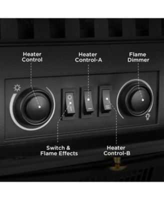 Electric Fireplace Stove, Freestanding Fireplace Heater with Realistic Flame, 1000/1500W Fireplace Heater, Overheating Safety Device, Thermostat, Adjustable Flame Brightness