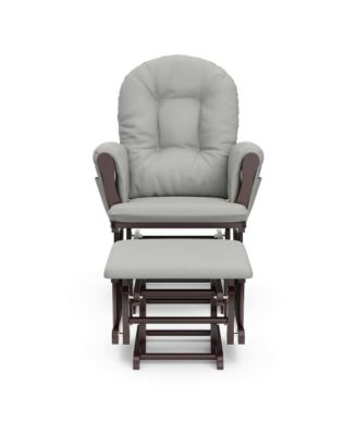 Hoop Glider and Ottoman - Espresso with Light Gray