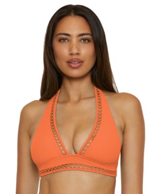 Becca - Women's Modern Edge Rib-Knit Halter Bikini Top