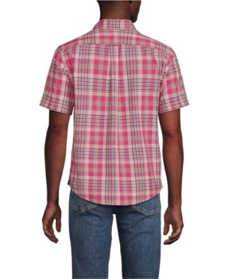 Men's Traditional Fit Short Sleeve Madras Shirt