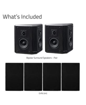 Elite High Definition 2-Way Bipolar Surround Speakers for Wide Dispersion Surround Sound